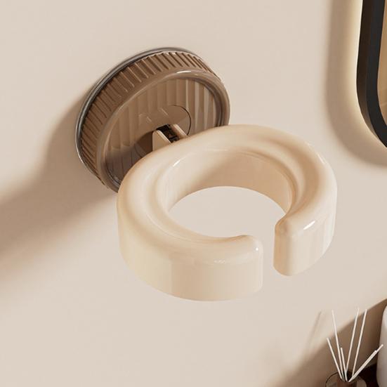 Stojak do przechowywania suszarki do włosów Montaż na przyssawkę Bez wiercenia Otwór w kształcie litery C Duża nośność Stojak na suszarkę do włosów Organizer łazienkowy