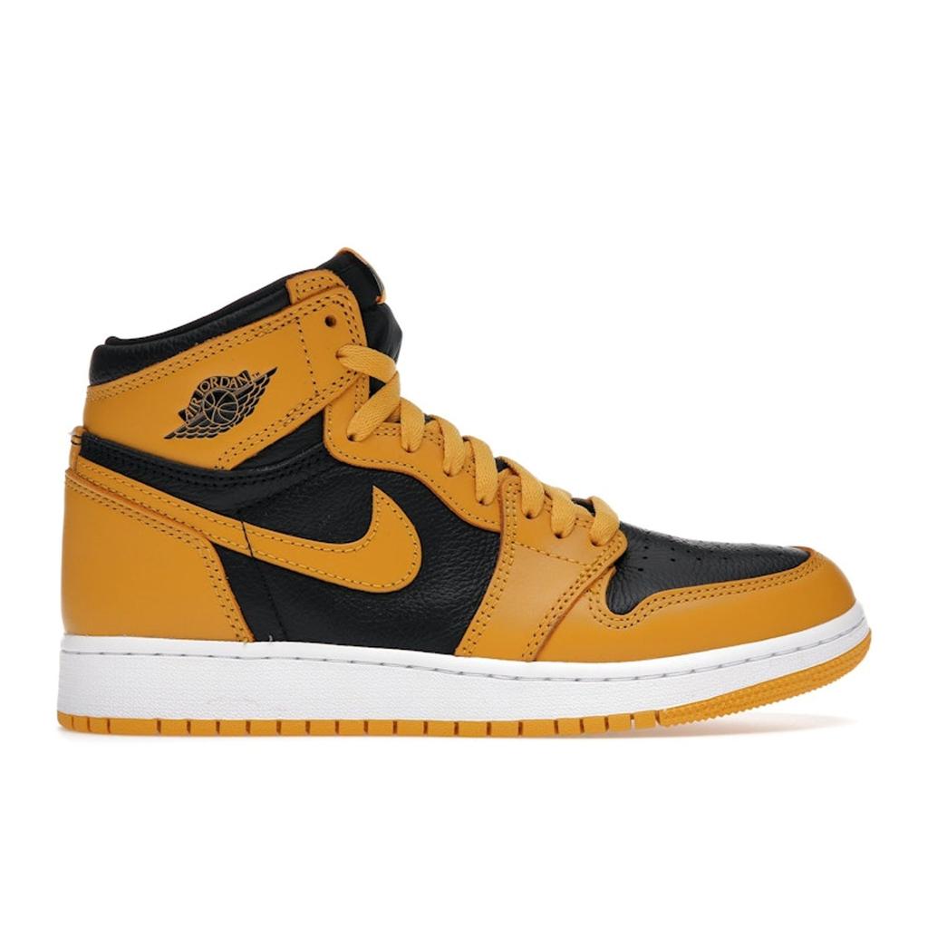 Air Jordan 1 Retro High OG GS Pollen Kids Sneakers Yellow Black White 575441-701