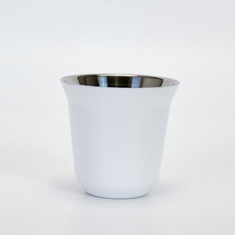 Nerezové šálky na espresso Dvoustěnné izolované šálky Demitasse šálky Šálek na kávu pro pití kávy, Dárek pro něj Termohrnek