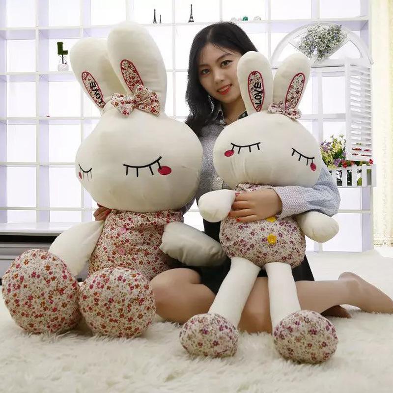 Cute Rabbit Doll Floral Rabbit Plush Toy Throw Pillow Wedding Small Gift Company Activity Game Doll