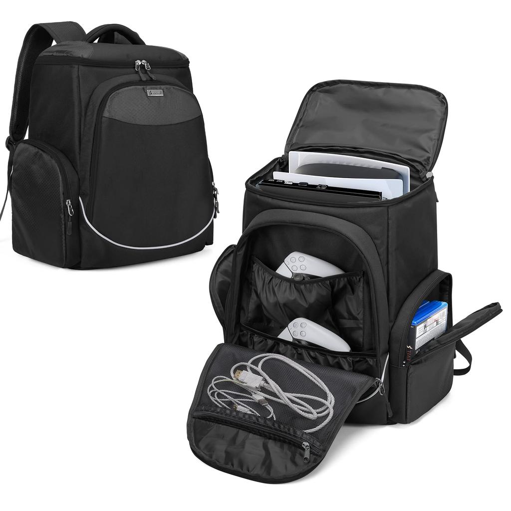 PS5 Storage Bag Protective Case for One One S Backpack PS5 Carry Bag Portable Black [Trunab] PS5/PS4/PS4 Pro/PS4 Slim/Xbox One/Xbox X/Xbox