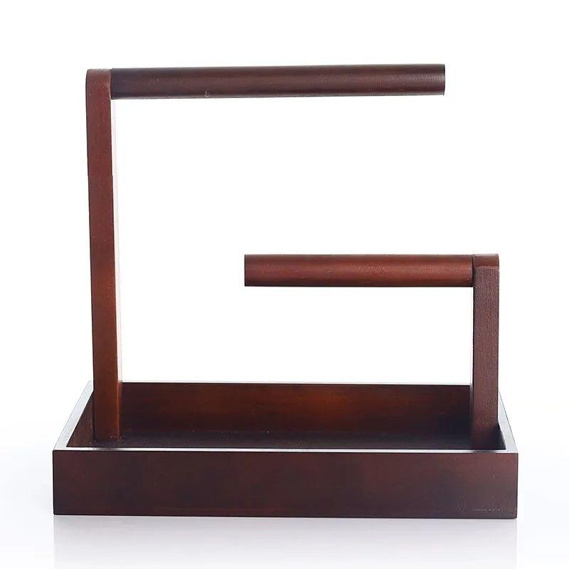 Solid Wood Jewelry Storage Box and Bracelet Display Stand for Watches, Bracelets, Prayer Beads, and Antique Jade.