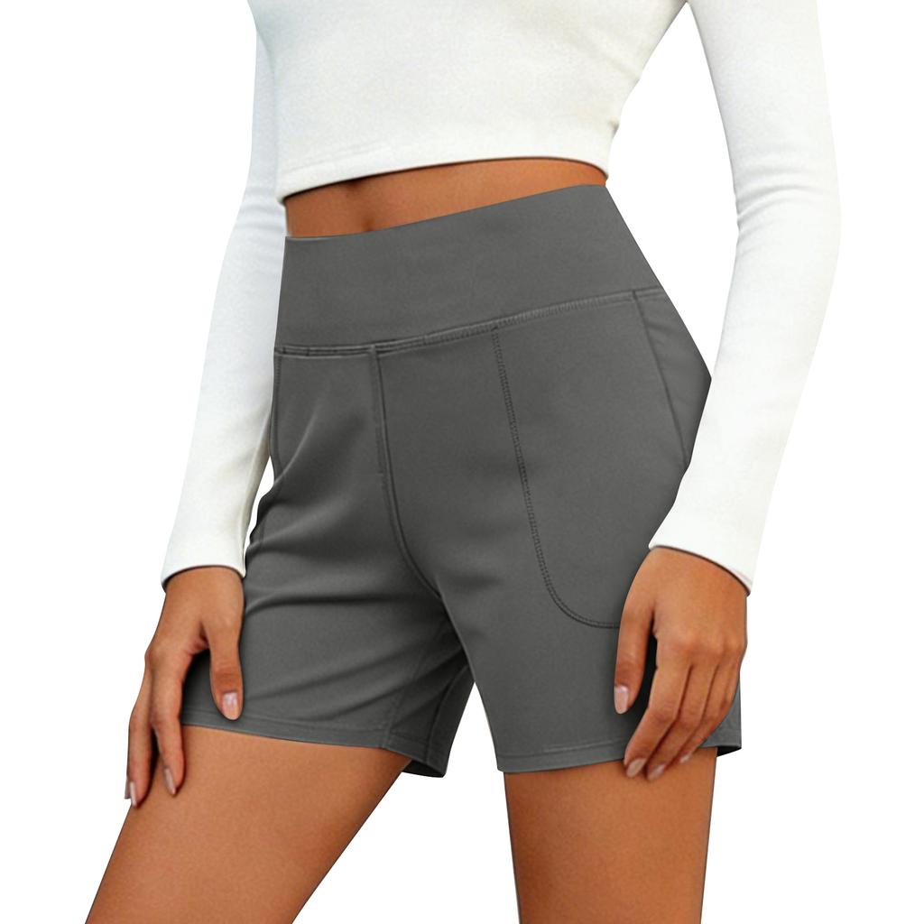 Women's Running Shorts Workout Sport Layer Shorts With Pockets