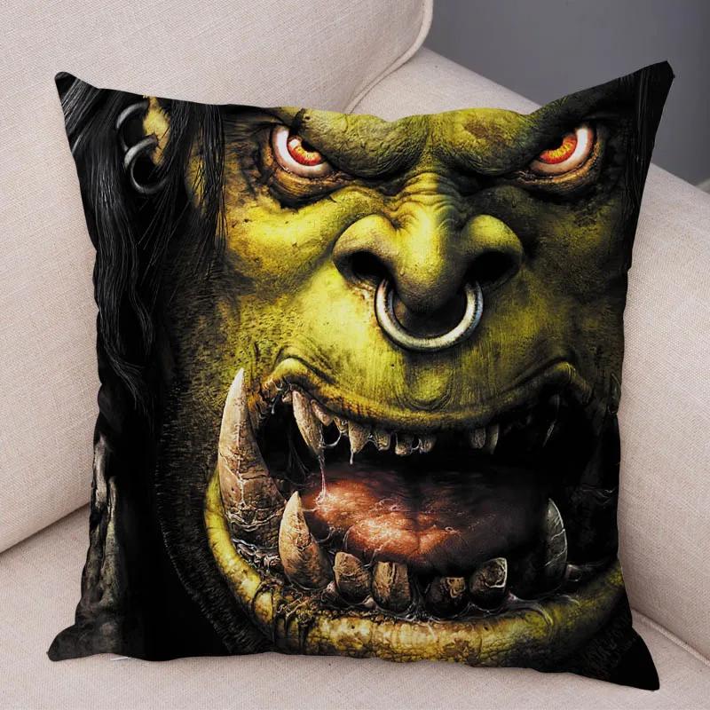WOW Illidan Cushion Cover Decor Hot Game Hero Printed Pillow Covers for Sofa Home Pillow Case Super Soft Short Plush Pillowcase