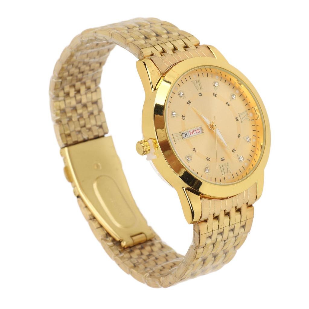 Relógio de Pulso Masculino Quartzo Dia Data À Prova D'água Casual Luxo Luminoso Moda Vestido com Liga