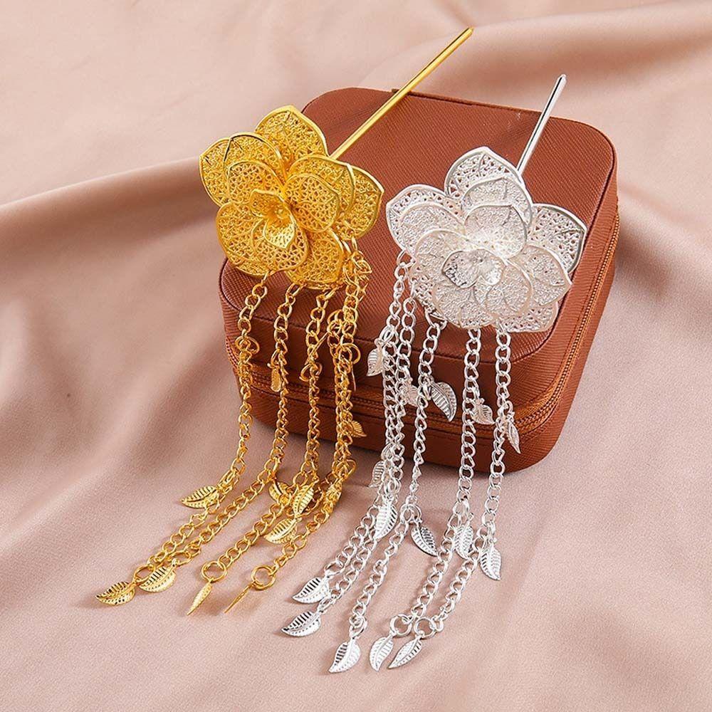 Hanging Tassels Thai Ethnic Hair Fork Lightweight Ethnic Hair Bun Accessory Women Hair Accessories