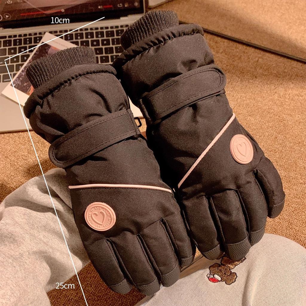 Ski Gloves Men's and Women's 2026 New Autumn and Winter Velvet Thickened Warm and Cold Touch Screen Electric Vehicle Riding Gloves