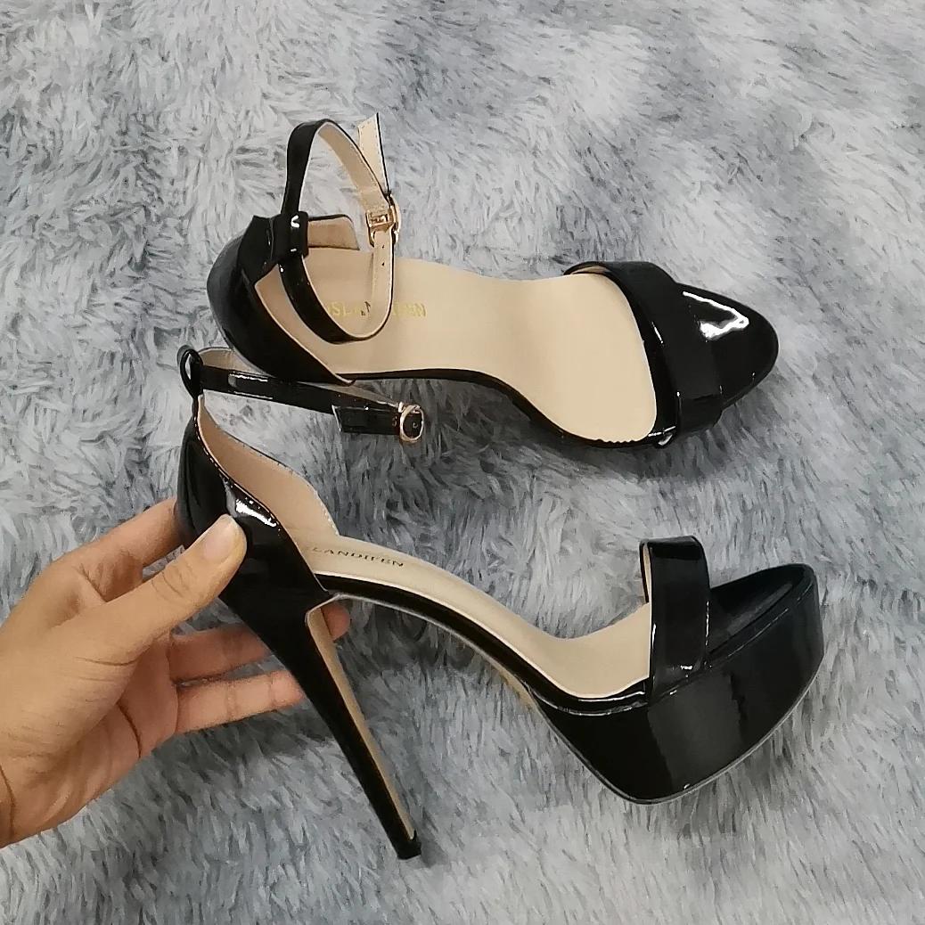 

Нові жіночі босоніжки з сексуальним візерунком зі змією, відкриті пальці, 14 см, вечірні туфлі на високих підборах, лакована шкіра, весільні туфлі на платформі для нічного клубу. 43