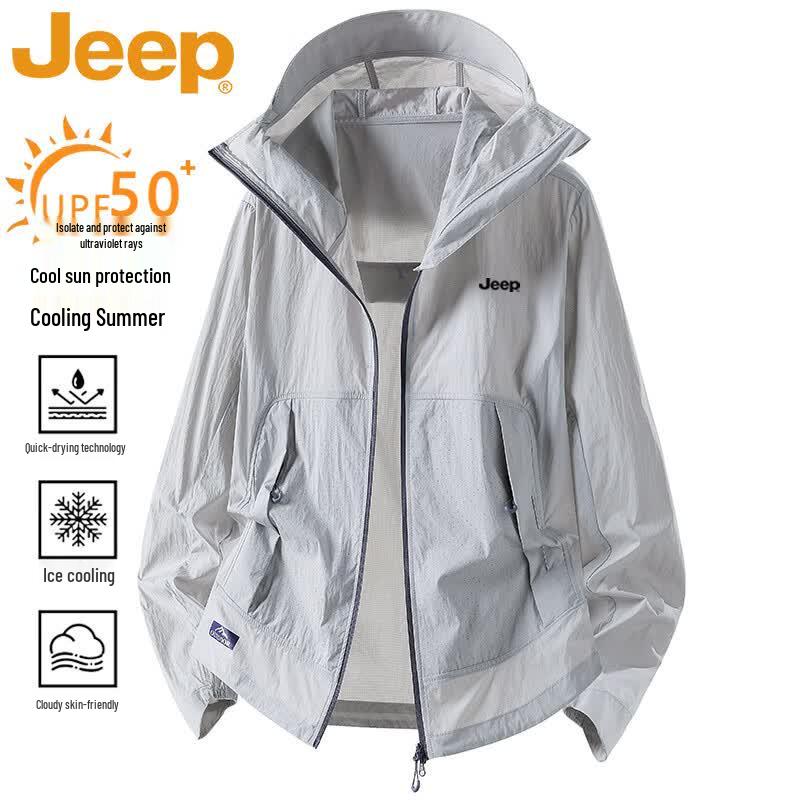 JEEP Men s Hooded UV Protection Outdoor Jacket S