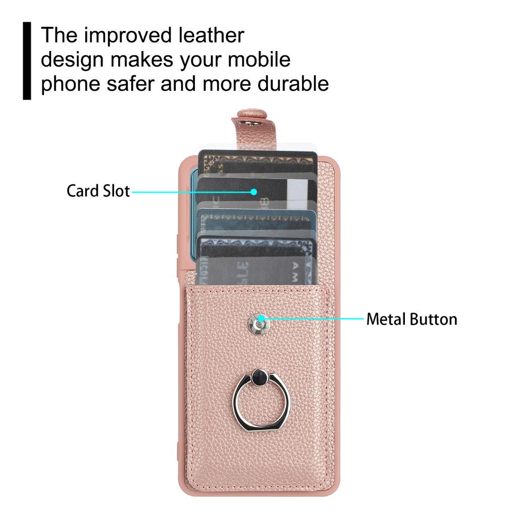 For Xiaomi Redmi Note 13 5G Case Drawing Type Card Slots Litchi Texture Leather Back Cover with Ring Kickstand