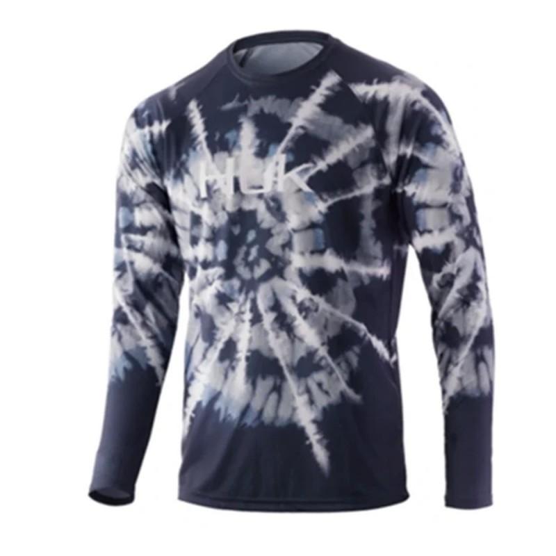 Mens Quick-Dry UV Protection Fishing Shirt Long Sleeve Breathable Ice Silk Cycling Jersey Outdoor Sports Summer