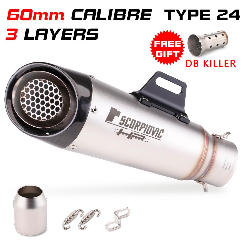 51MM 60MM Výfuková Moto Trubka Motocyklový VýfukovýTlumič S DB killerem Pro pcx 125 c650gt tmx530 cb500 z400 r3 mt07 cbr650 C22 C23