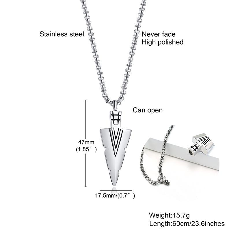 Heren Ketting, Pijlpunten Kunai Hanger, Roestvrij Staal Primitieve Stammen Speer Kettingen, Mannen Kunai Etnische Viking Ketting