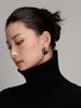 Black Queen Enamel Earrings: Gold-Plated Copper with 925 Silver Needle, Black & Gold High-End Drip Glaze Studs for Women.