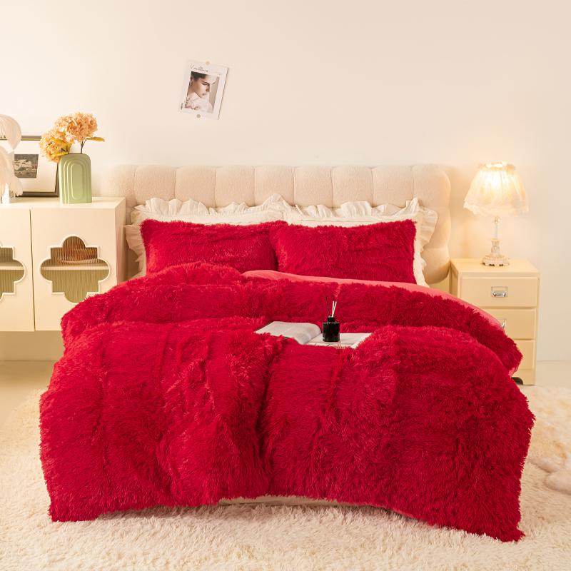 3-Piece Luxurious Plush Duvet Cover Set – Cozy & Soft Bedding, Perfect for Bedroom Comfort, Ideal for Guest Rooms and Dorm Aesth