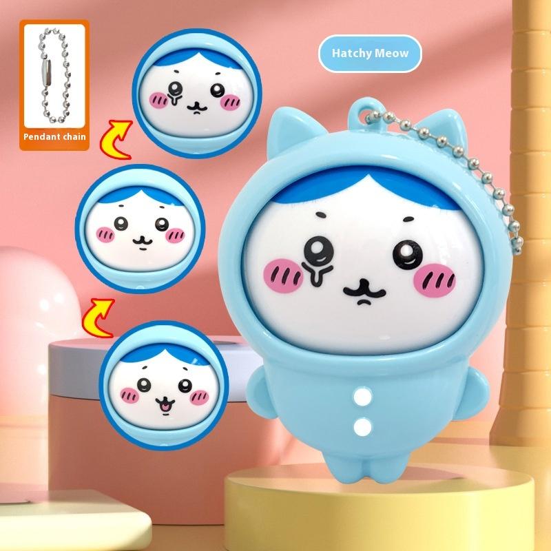 Jouet Changeur d'Expression Visage Anime Chiikawa – Appuyez Pour Transformer Porte-clés Figure Hachiware Usagi Kawaii Cadeau Jouet de Collection