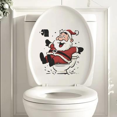 Personalizované samolepky na toaletu s motivem Santa Clause pro zkrášlení zdi