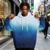 Men's Gradient Print Hoodie with Pocket, Casual Athletic Sweatshirt