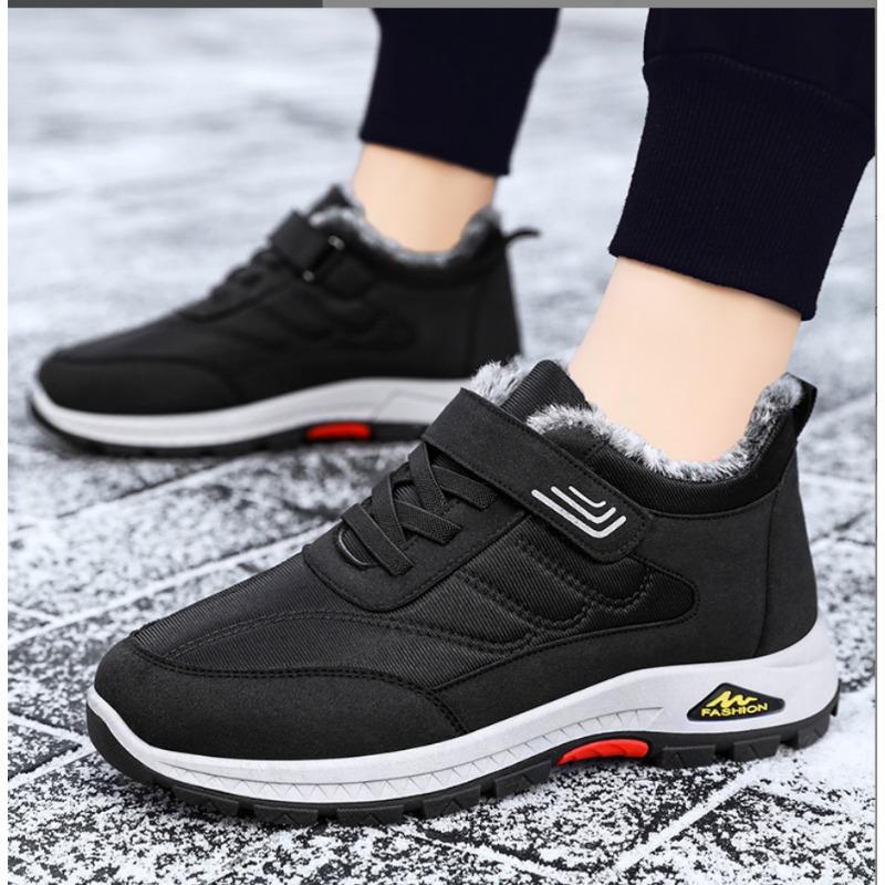 New Winter Boots for Men Waterproof Leather Warm Snow Ankle Boots Outdoor Warm Plush Non-slip Work High-top Casual Sneakers