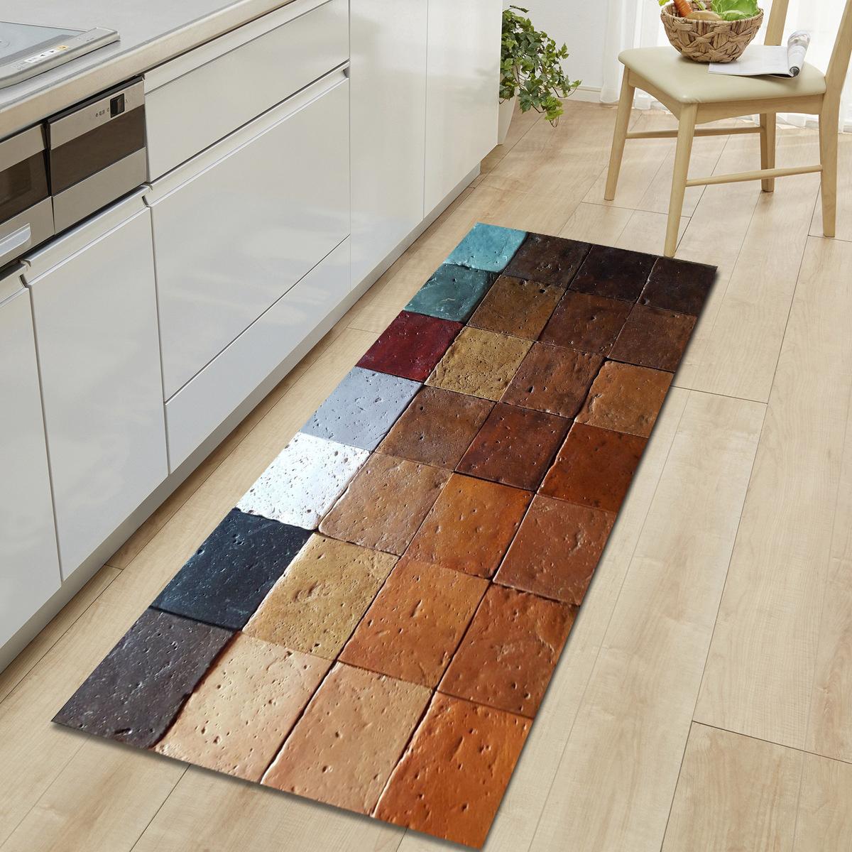 

Rustic Wood Print Kitchen Floor Mat, Non-Slip Oil-Proof Runner Rug, Soft Padded Comfort Mat for Home Office Laundry, 60x180cm 40x120cm
