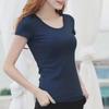 Women's Pure Cotton Short Sleeve Slim Fit Tee - Round Neck, Versatile Base Layer, New Style for Summer, Available In White and Black.
