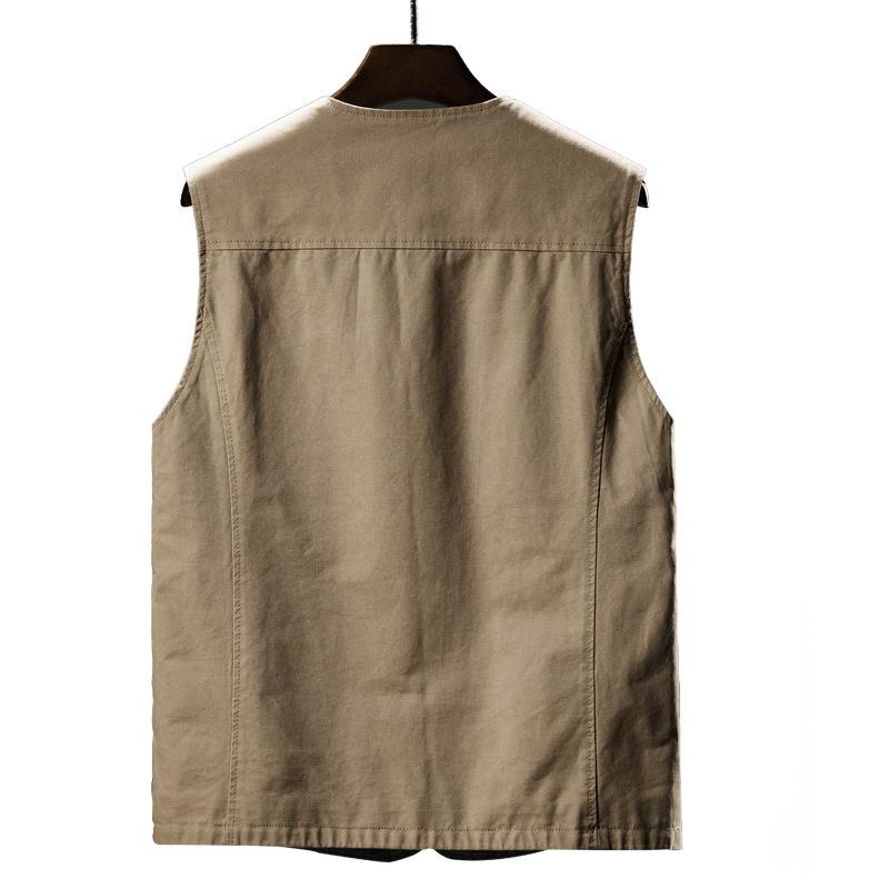 Weste Mann Baumwolle Doppel Seiten Taktische Weste Viele Taschen Ärmellose Jacke Chalecos Para Hombre Mantel Männer