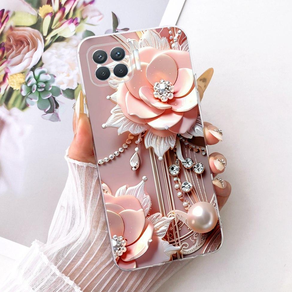 Klar Für Oppo F17 Pro Hülle CPH2119 Niedliche Katze Mode Schmetterling Lustig Bemalt Bumper Abdeckung Für Oppo F17 Pro Gehäuse