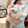 Soft Voiced Cat Plush Toy Simulation Ragdoll Doll with Bib Adorable Stuffed Toy for Desk Bedroom