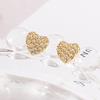 Flash Diamond Love Hear Stud Earrings Small Niche Earrings for Women