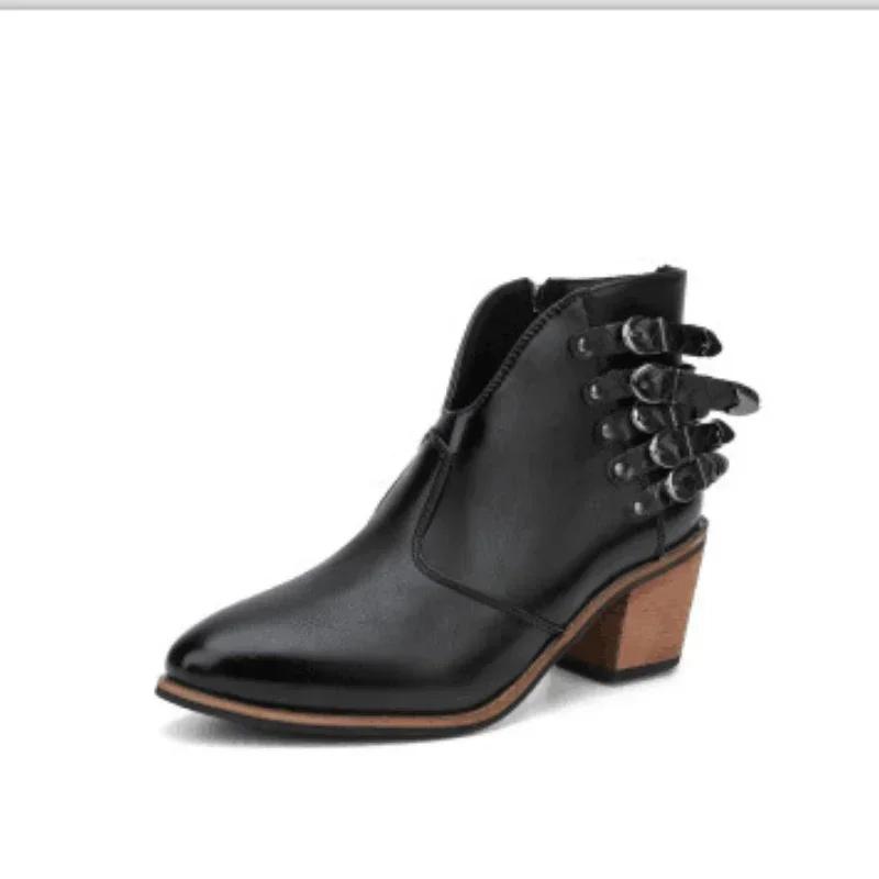 Damenmode Stiefel Damen Wasserdichte Kurze Stiefel High Heels Slip on Unisex Knöchel Winterstiefel Plus Größe 43 Botas Femininas 2024