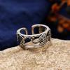 1Pcs Chinese retro style diamond-shaped hollow ring, peacock cloud motif, simple opening ring