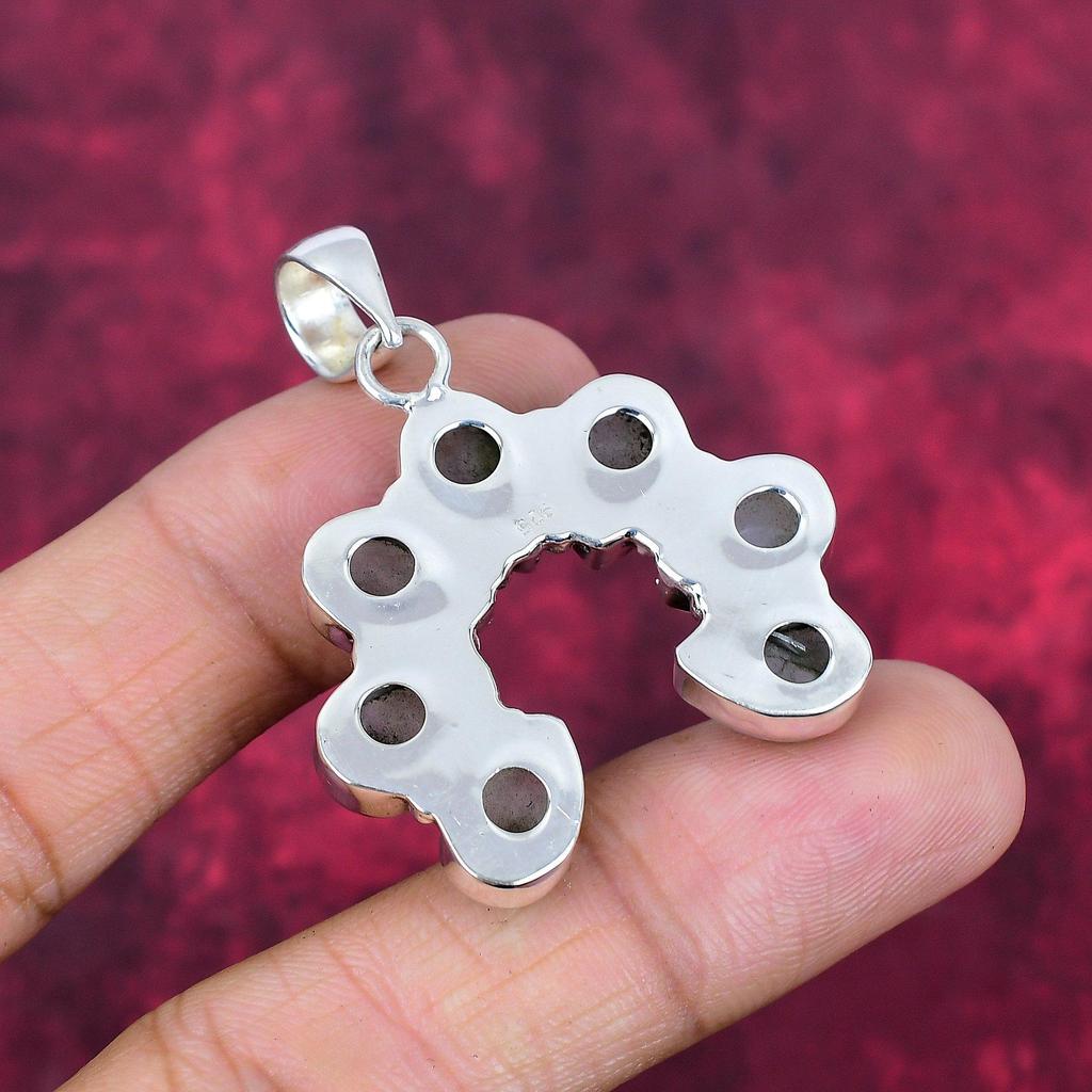 Regnbågsmånsten Hänge Ädelstenssmycken, 925 Massiv Sterling Silver Hänge, Gåva Till Kvinnor Handgjort Hänge