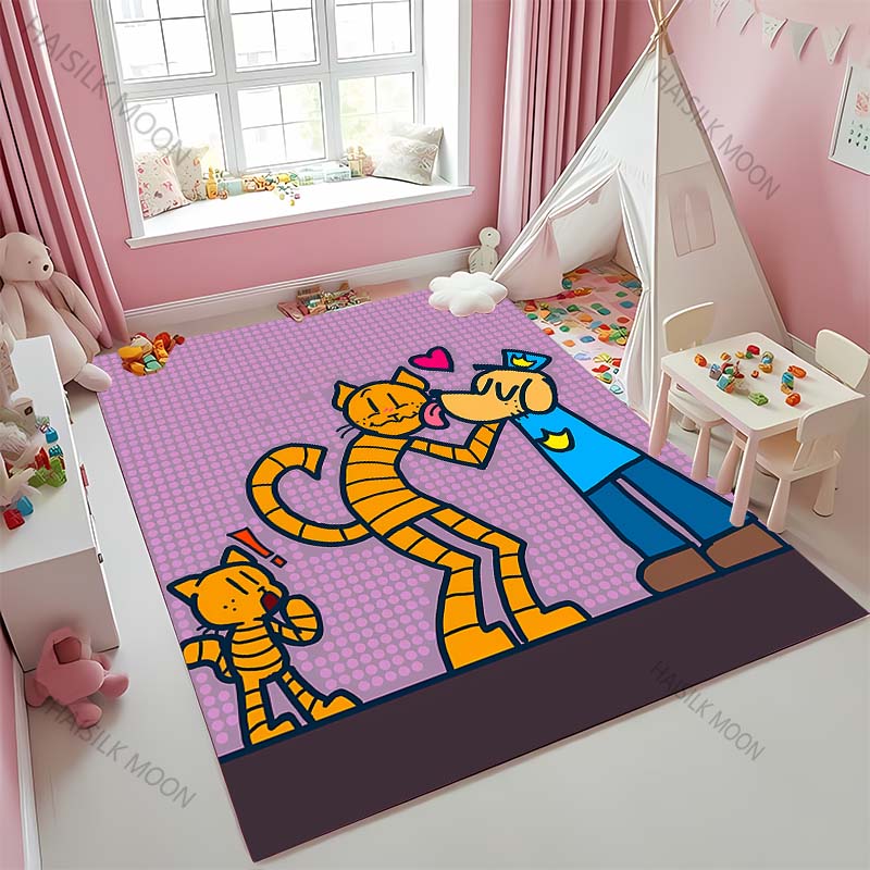 Cartoon D-D0g M-Man Baby Creeping Mat Rug for Kid Play Mat Children Room Decor Area Floor Mat Anti-skid Carpet for Bedroom Gift