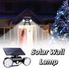 Waterproof Solar Lights Dual Head 360° Adjustable Security Lights 30 LED Rotating Design Motion Sensor Lights Garage Use