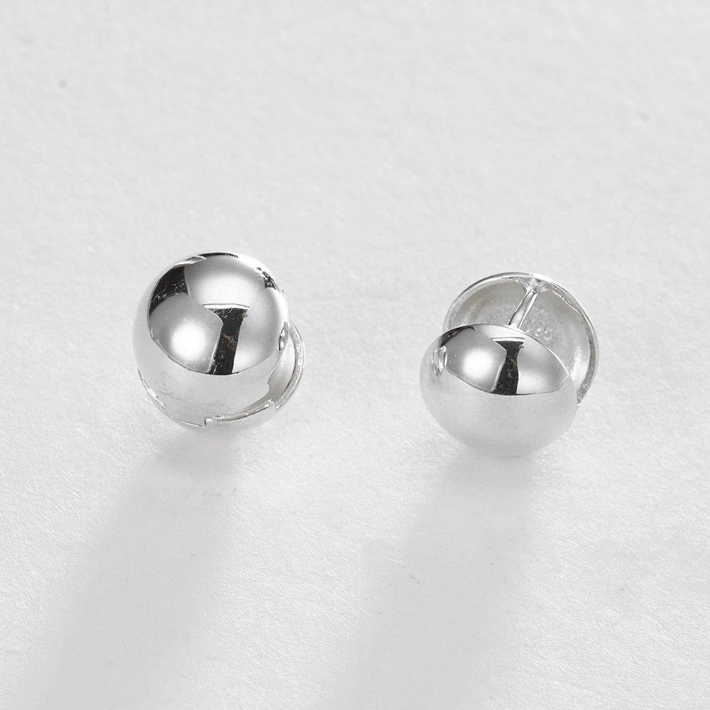Mimij 925 Silver Buffing Ball Earrings S