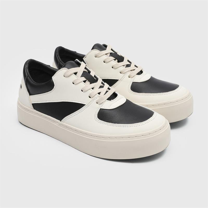 

Мужские повседневные кеды для скейтбординга с модным дизайном в стиле колор-блок, для улицы, повседневные, уличный стиль, на толстой подошве, новинка, минималистичные 44 чёрный