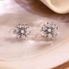 MamacitaSlay Stainless Steel Zircon Pearl Sunflower Stud Earrings New Design Party Waterproof Jewelry Trendy Minimalist Gift