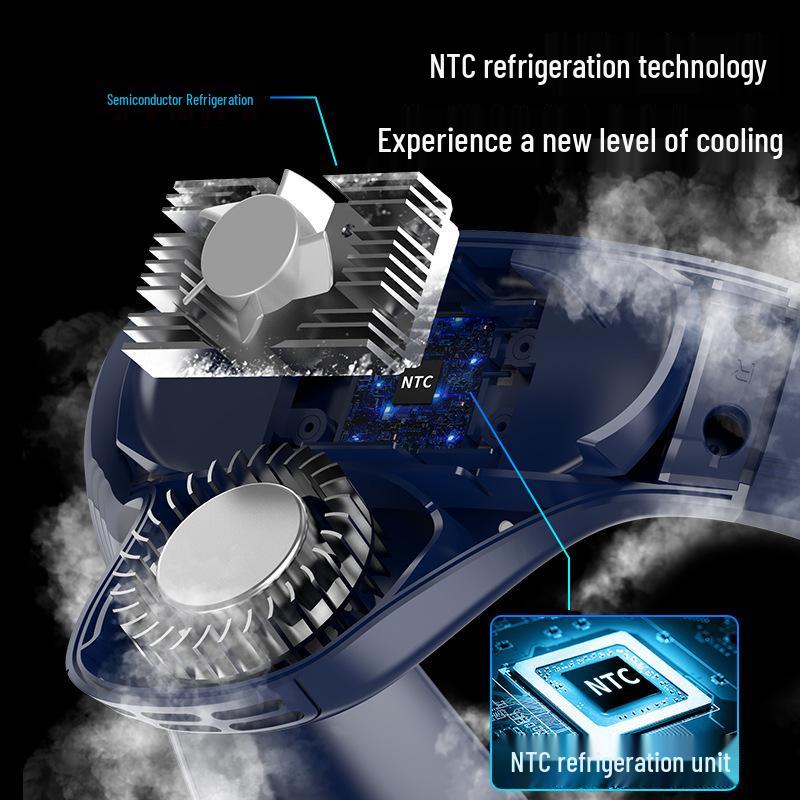 Portable USB Bladeless Neck Fan with Digital Display for Japan and South Korea