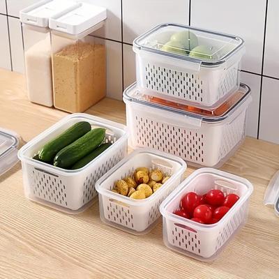 Storage Container, Multifunctional Leak Proof And Reusable Food Storage Box With Lid, BPA-Free 2 Layers Food Sealed Box
