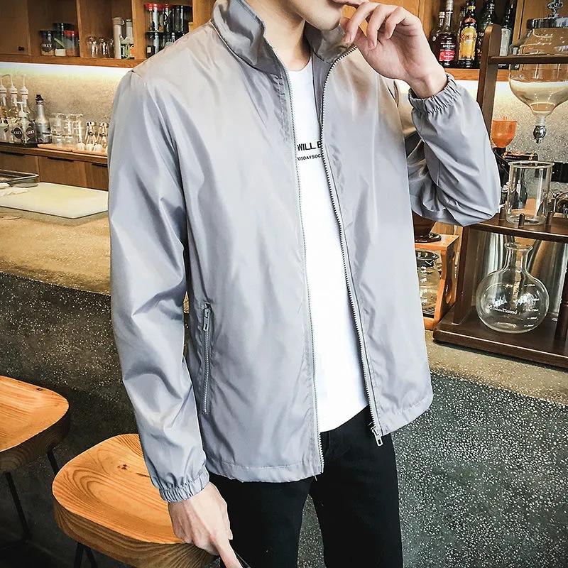Spring and Autumn Stand Collar New Men's Korean Style Casual Top Jacket Young and Middle-aged Trendy Thin Jacket
