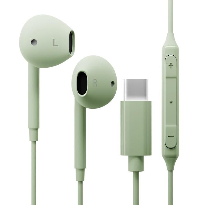 

USB stereo earphones green Type-C