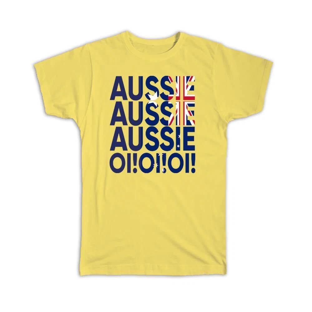 Gift T-Shirt : Aussie Oi Flag Australia Country Australian Accent L