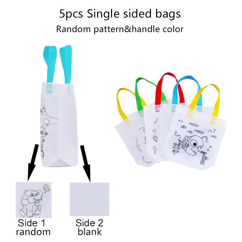 

5/10pcs Handheld Bag Non-woven Fabric Graffiti Marker Pen Student Tutoring Bag Book And Stationery Storage Bags Reusable TMZ