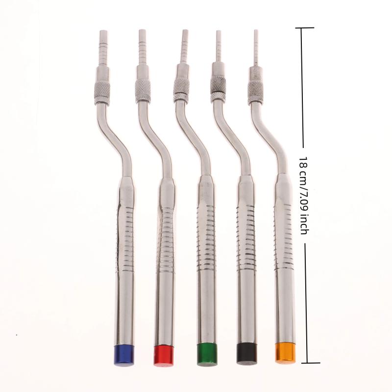5 Pcs Dental Implant Osteotome Instrument Maxillary Sinus Elevator Tool Concave Tips Sinus Lifting Device Implant Bone Extruder