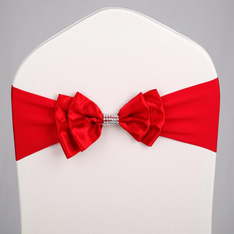 Spandex Chair Sash Sophisticated Wedding Chair Sash Satin Chair Ribbon Multifunctional Double Layer Bow Tie For Banquets Halls