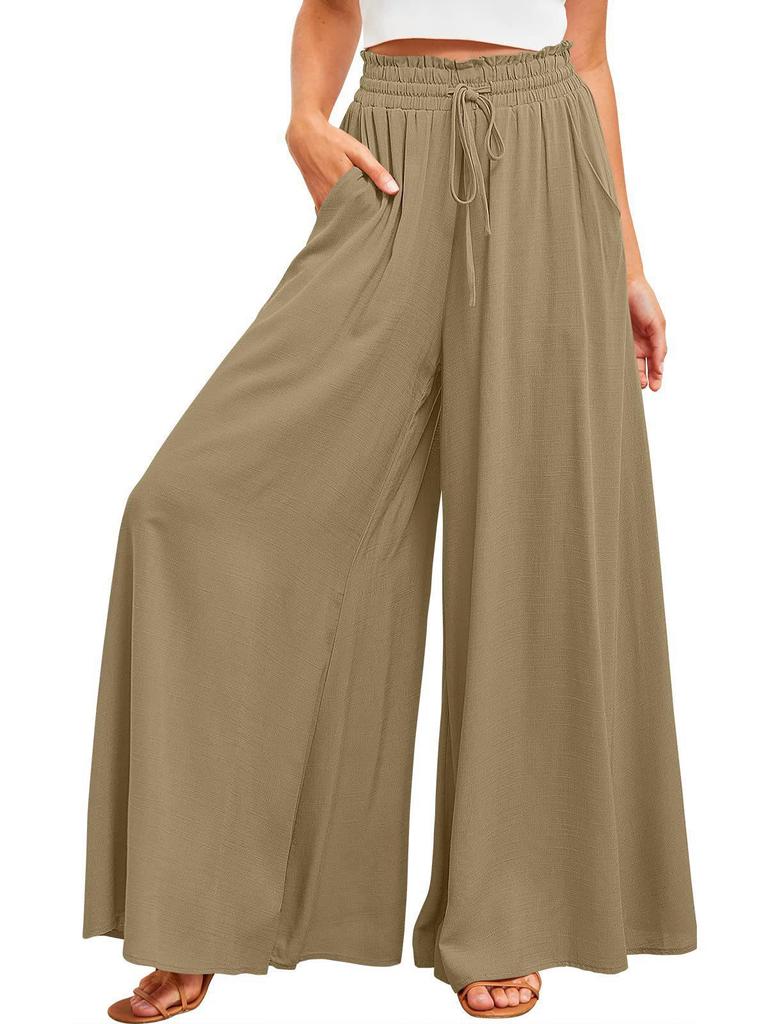 2025 European & American Spring/Summer Women's Loose Wide-Leg Casual Fashion Long Pants