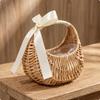 Crescent Flower Basket Lightweight with Handle Small for Weddings