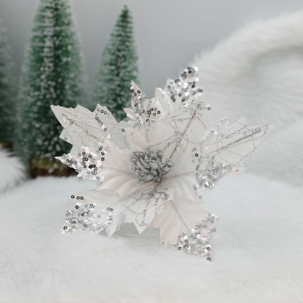 Artificial Fake Flower Colorful Christmas Tree Pendant Christmas Flowers  Navidad