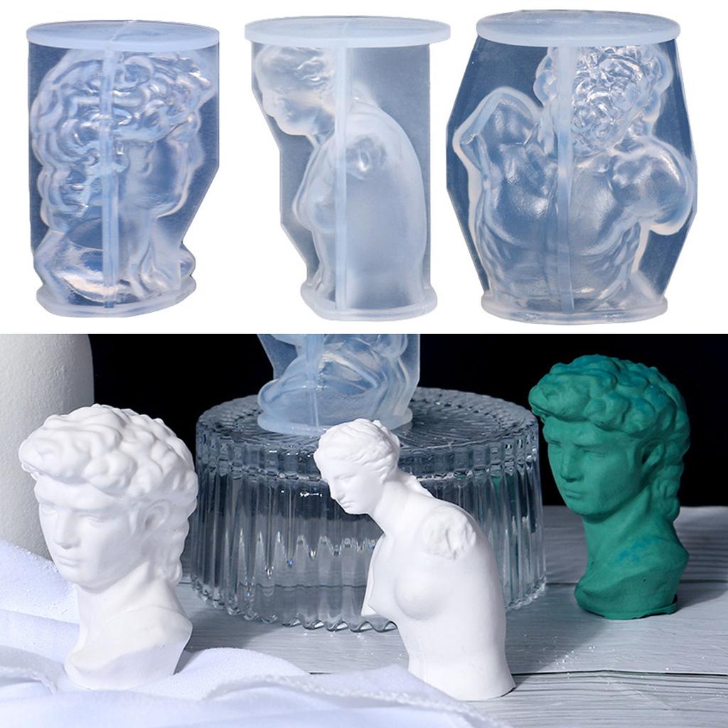 Sculpture-shape Silicone Mold Reusable Clay Mold for Epoxy Resin Casting Making Pillar Candle Resin Ornaments DIY Crafts