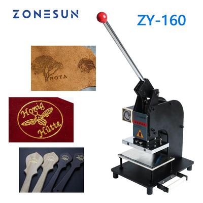 ZONESUN Manual Hot Foil Stamping Machine Embossing Stamp Machine For PVC Paper Wood Leather Wallet Logo Printing